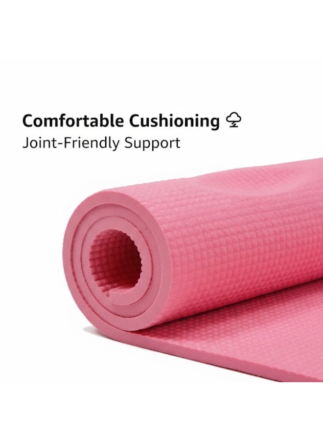 لوكاداه بساط يوغا لصالة الرياضة المنزلية - بساط تمارين مبطن غير قابل للانزلاق وصديق للبيئة مصنوع من مادة TPE مع حزام حمل - مثالي لليوغا والبيلاتس والتدريب البدني، وبساط تمارين وردي لليوغا والتمارين المنزلية - تبطين إضافي لدعم المفاصل (متعدد الألوان) - Image 2